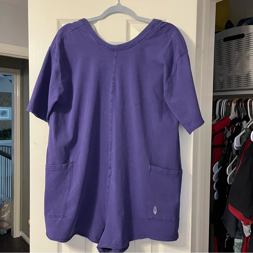 free people hot shot romper in purple